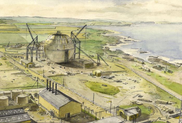 Geoffrey Richard Mortimer - Mid 20th Century Watercolour, Satellite in Landscape