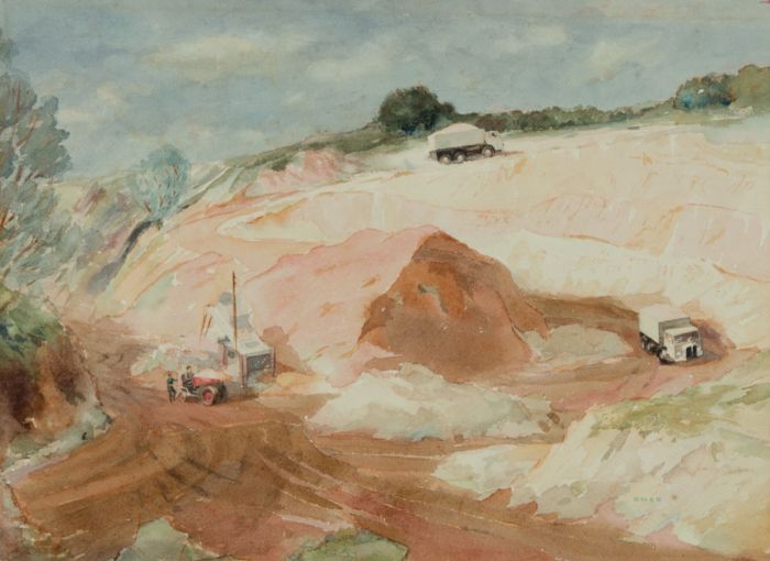 Geoffrey Richard Mortimer - 1968 Watercolour, Sandpit Near Ipswich