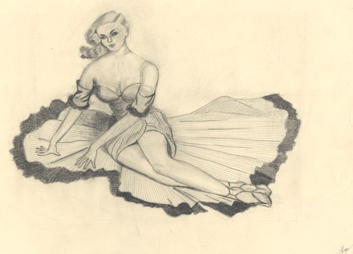 Geoffrey Richard Mortimer - Mid 20th Century Graphite Drawing, 1950s Woman