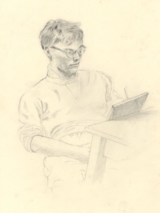 Geoffrey Richard Mortimer - Mid 20th Century Graphite Drawing, Study of B. Rooke