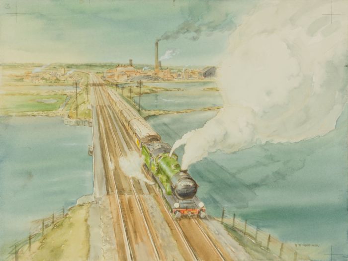 Geoffrey Richard Mortimer - Mid 20th Century Watercolour, Steam Train
