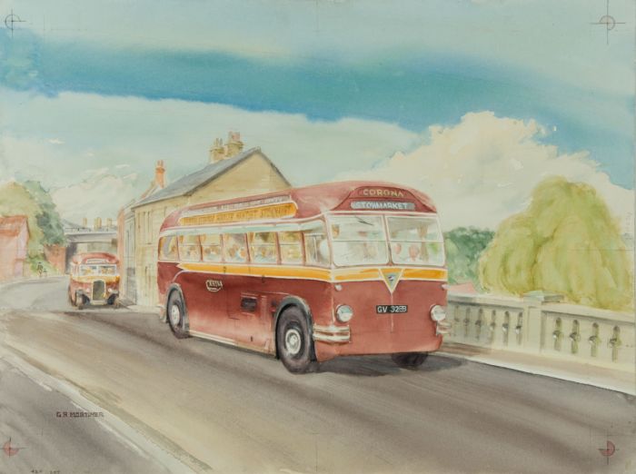 Geoffrey Richard Mortimer - Mid 20th Century Watercolour, Bus to Stowmarket