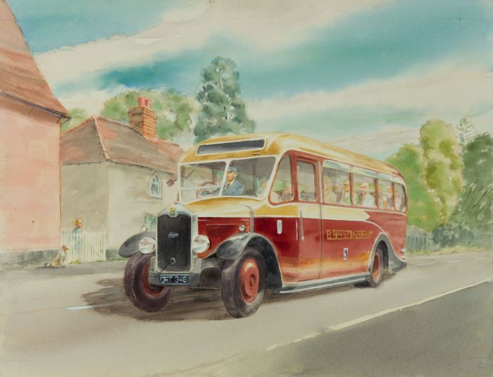 Geoffrey Richard Mortimer - Mid 20th Century Watercolour, Bus