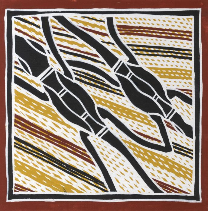 Julie Mununggurr - Contemporary Wood Engraving, Aboriginal Art- Gecko