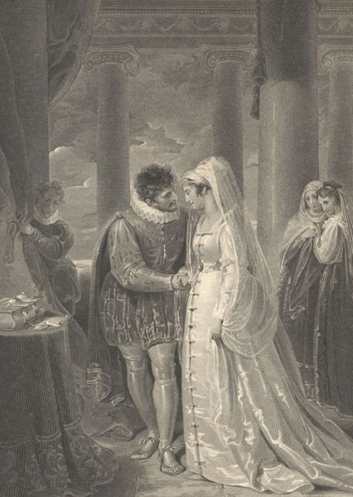 George Noble - Monochrome 1796 Engraving, Merchant of Venice