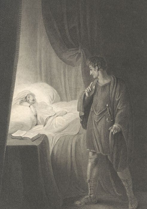 James Stow - Monochrome 1795 Engraving, Cymbeline