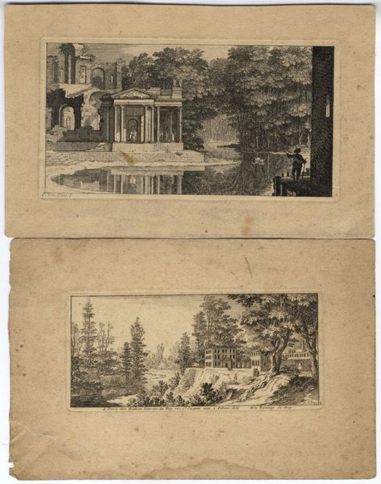 Sébastien Le Clerc - A set of five 18th Century Etchings, French Landscapes