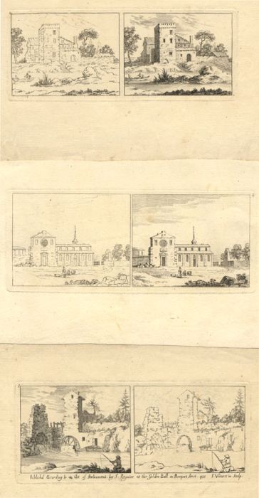François Vivares - A set of three 18th Century Etching, Building Views