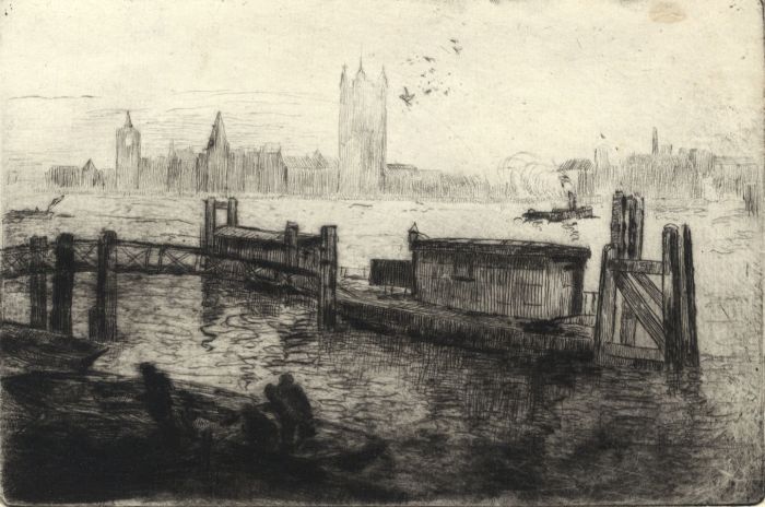 Bennett - 20th Century Etching, The Thames
