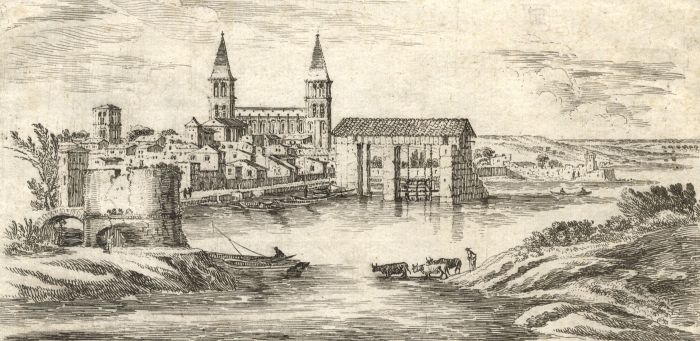 Israel Silvesre - 17th Century Etching, Veuë de la Ville de Tournu
