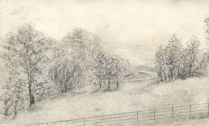 Elizabeth Hill - Early 19th Century Graphite Drawing, Landscape