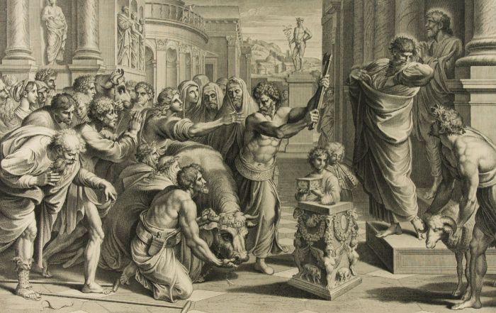 Nicolas Dorigny after Raphael - 18th Century Engraving, Barnabas at Lystra