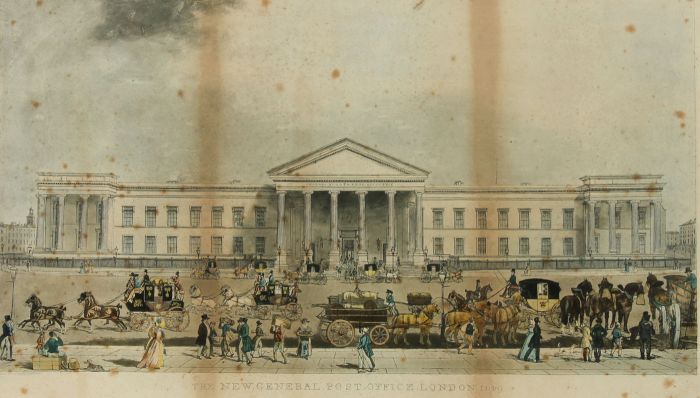 James Pollard - 1849 Etching, The New General Post Office, London
