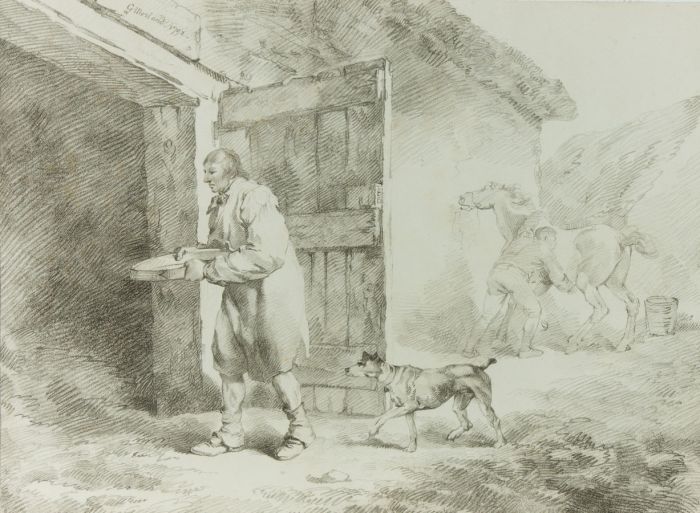 1793 Engraving - Farmyard Scene