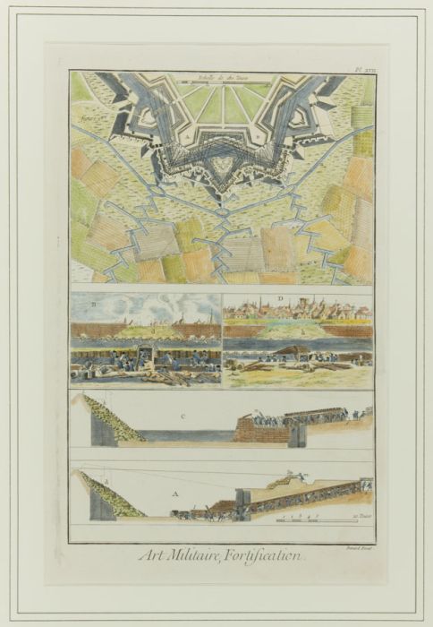 Robert Benard - 18th Century Engraving, Art Militaire, Fortification, Plate XVII