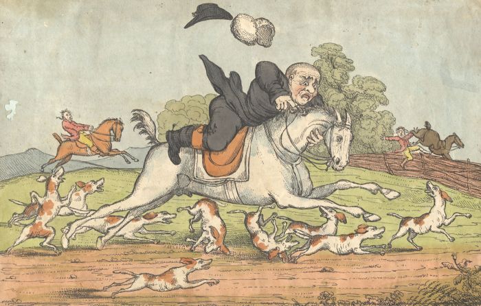 After James Gillray (1756-1815) - 19th Century Etching, Hounds in Full Cry