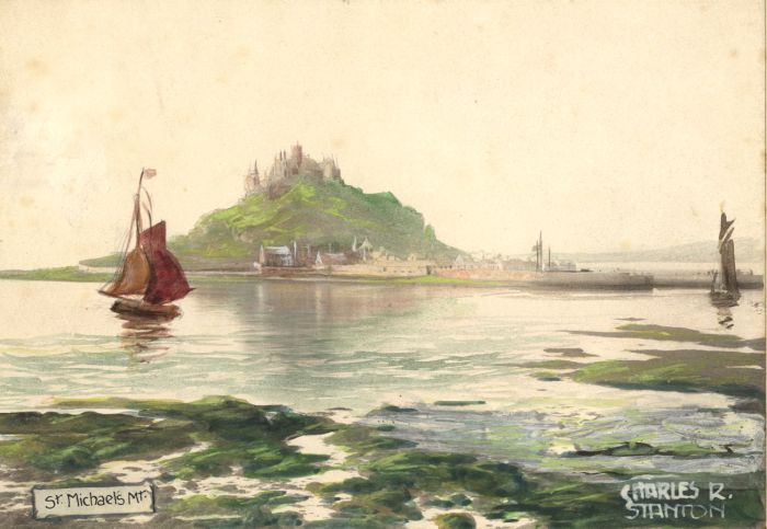Charles R. Stanton - Mid 20th Century Gouache, St Michael's Mount