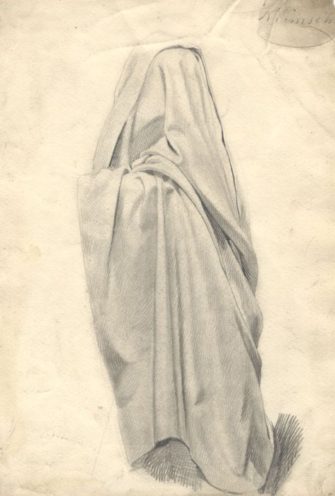 Klimsch - German School 19th Century Graphite Drawing, Drapery