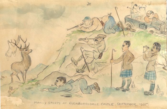 1935 Watercolour - Manly Sports at Glenborrodale Castle