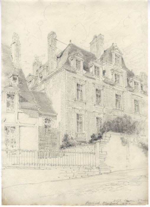 Sir Reginald Blomfield RA - 20th Century Graphite Drawing, Hotel Liman, France