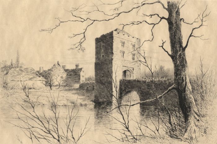 Arthur E. Coombe - Late 19th Century Etching, Michelham Priory