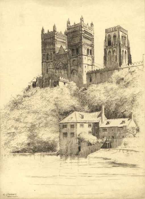 Edgar James Maybery (1887-1966) - Mid 20th Century Etching, Durham Cathedral