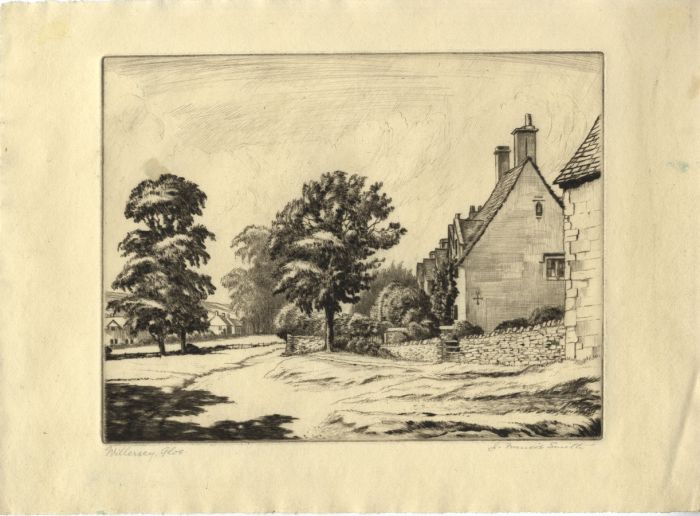 John Francis Smith  - Mid 20th Century Etching, Willersey, Gloucestershire