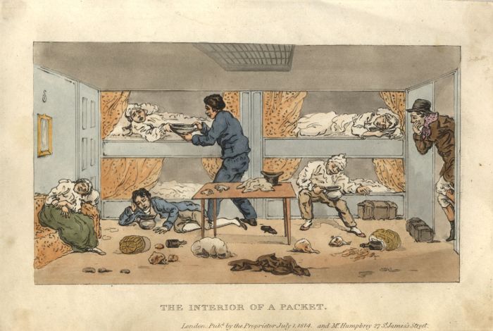Early 20th Century Lithograph - The Interior of a Packet