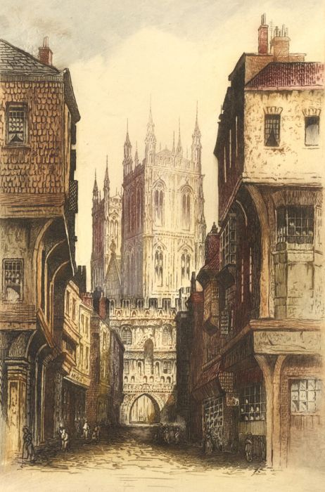 Early 20th Century Etching - Canterbury Cathedral