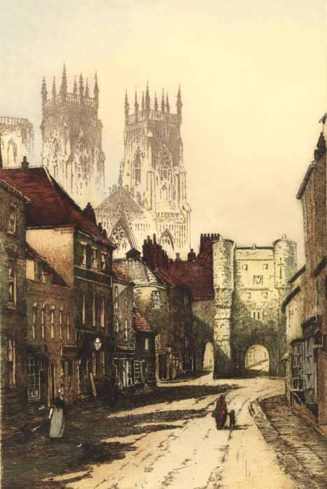 Early 20th Century Etching - View of Cathedral