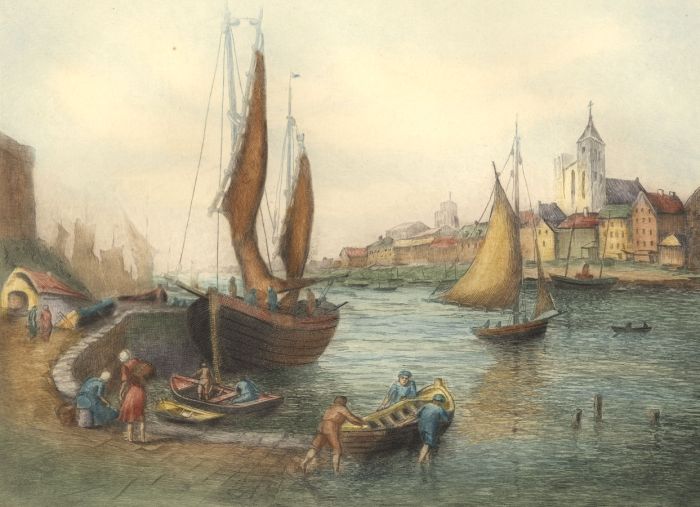 Early 20th Century Etching - Riverside in Brittany
