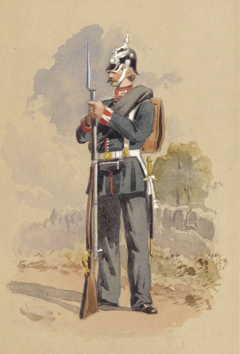Very Fine Mid 19th Century Watercolour - Private 1st Regiment of Guards