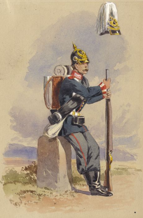 Very Fine Mid 19th Century Watercolour - Private 2nd Regiment of Guards