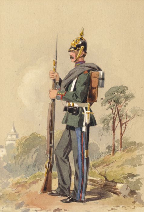 Very Fine Mid 19th Century Watercolour - Staff Guard