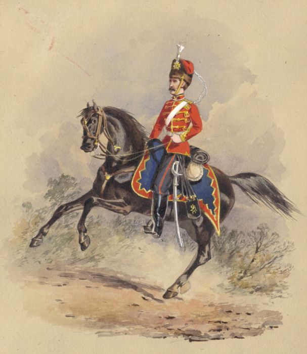 Very Fine Mid 19th Century Watercolour - Hussars of the Guard