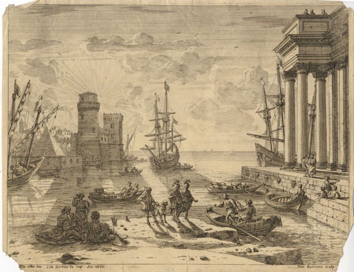 Dominique Barriere - 18th Century Engraving, Claudius Entering Galilee