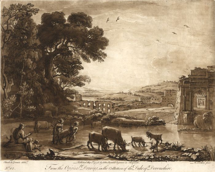 Richard Earlom after Claude Lorrain  - 19th Century Etching, Landscape, No. 82
