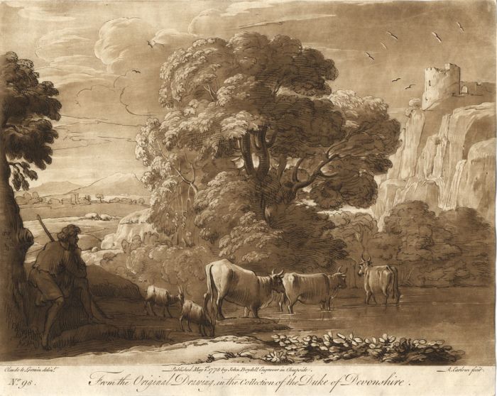 Richard Earlom after Claude Lorrain  - 19th Century Etching, Landscape, No. 98