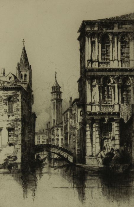 Andrew Fairbairn Affleck  - A Fine Early 20th Century Drypoint, Venice Canal