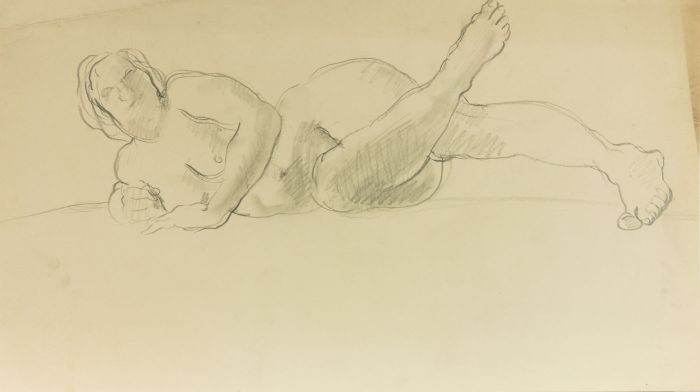 Elinor Bellingham-Smith - Early 20th Century Graphite Drawing, Reclining Nude