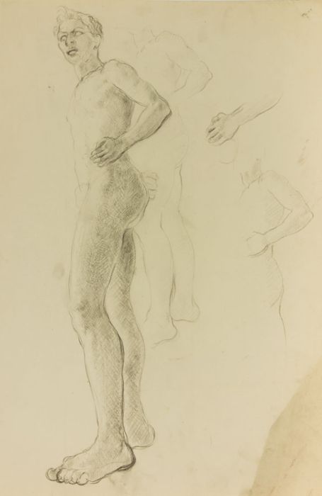 Elinor Bellingham-Smith - Early 20th Century Graphite Drawing, Male Nude
