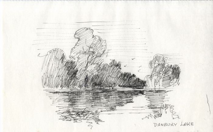 Sydney Vale FRSA - Mid 20th Century Pen and Ink Drawing, Danbury Lake