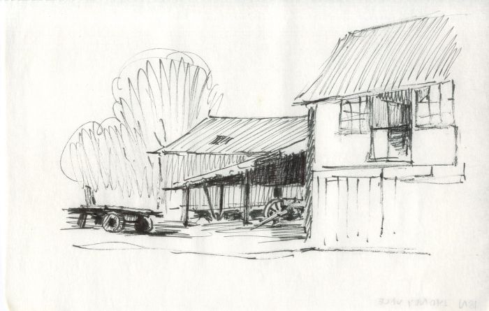 Sydney Vale FRSA - Mid 20th Century Pen and Ink Drawing, Farm View