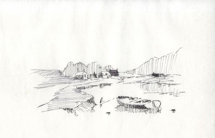 Sydney Vale FRSA - Set of 3 Mid 20th Century Pen and Ink Drawings, Coastal Views