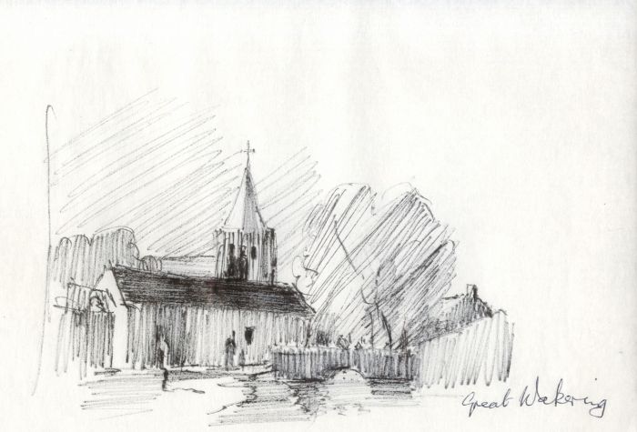 Sydney Vale FRSA - Set of 3 Mid 20th Century Pen and Ink Drawing, Great Wakering
