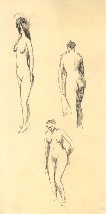 Elinor Bellingham-Smith - Early 20th Century Pen and Ink Drawing, Nude Studies