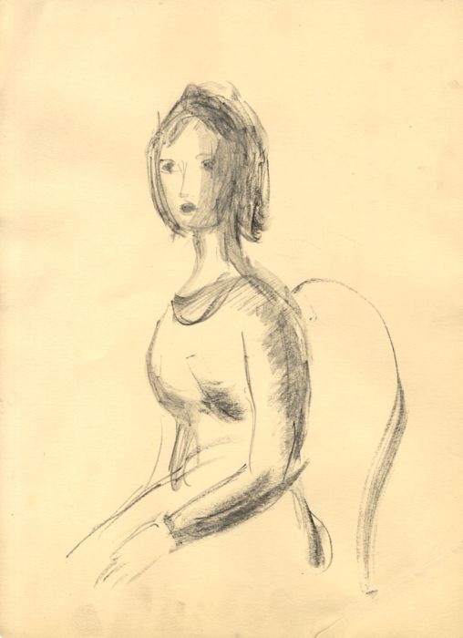 Elinor Bellingham-Smith - Early 20th Century Charcoal Drawing, A Seated Lady