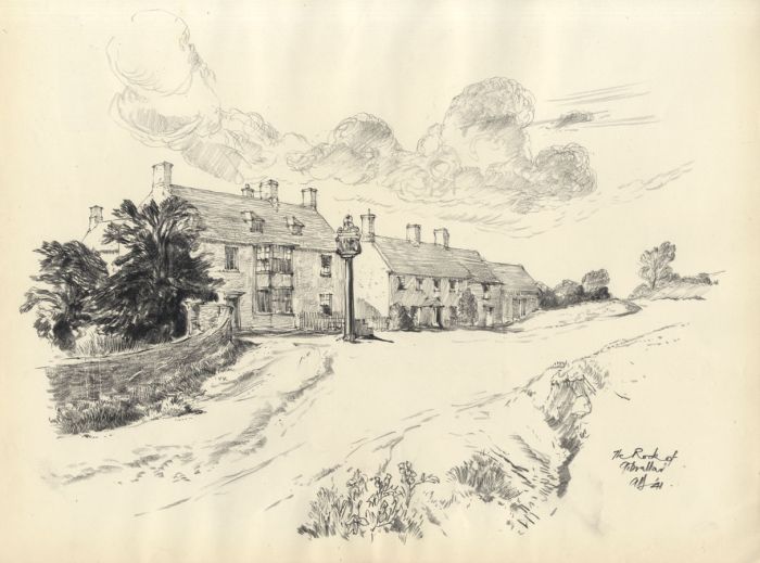 Austin Blomfield - 1941 Charcoal Drawing, The Rock of Gibraltar