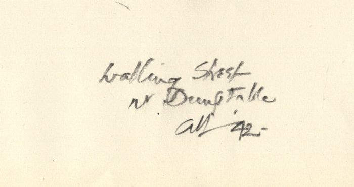 Austin Blomfield - 1942 Charcoal Drawing, Watling Street nr Dunstable