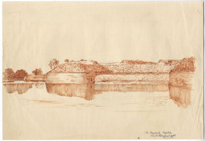Austin Blomfield - 1966 Coloured Pencil, The Ramparts, Naarden